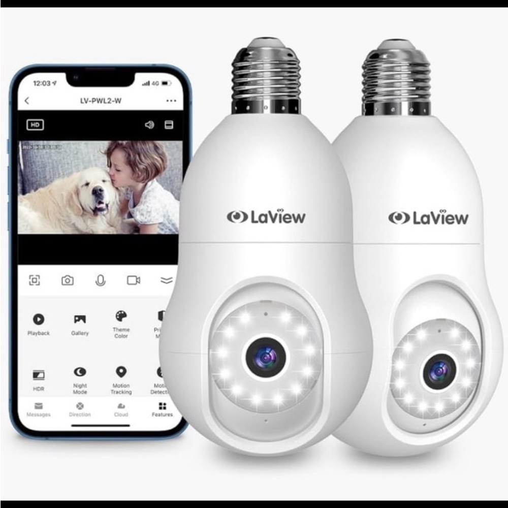 White Security Camera Bulb - 2 Pack